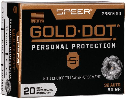 Speer Ammunition 23604GD Gold Dot Personal Protection 32ACP 60gr Hollow Poi view 2