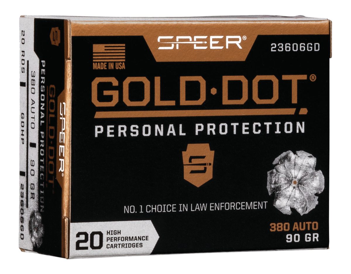 Speer Ammunition 23606GD Gold Dot Personal Protection 380ACP 90gr Hollow Po