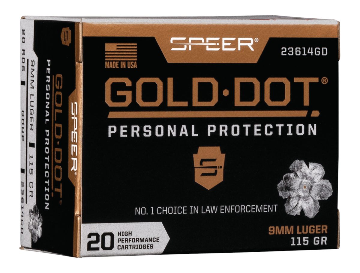 Speer Ammunition 23614GD Gold Dot Personal Protection 9mmLuger 115gr Hollow