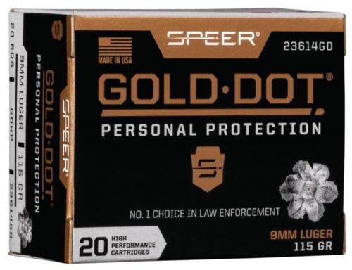 Speer Ammunition 23614GD Gold Dot Personal Protection 9mmLuger 115gr Hollow view 2