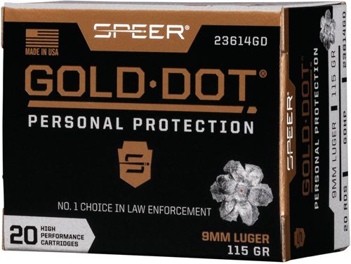 Speer Ammunition 23614GD Gold Dot Personal Protection 9mmLuger 115gr Hollow view 3
