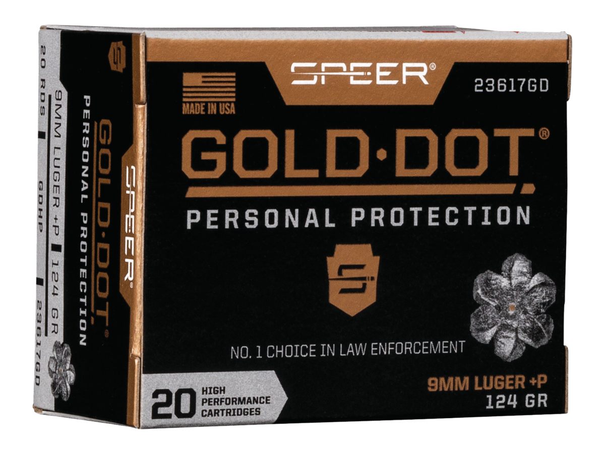 Speer Ammunition 23617GD Gold Dot Personal Protection 9mmLuger+P 124gr Holl