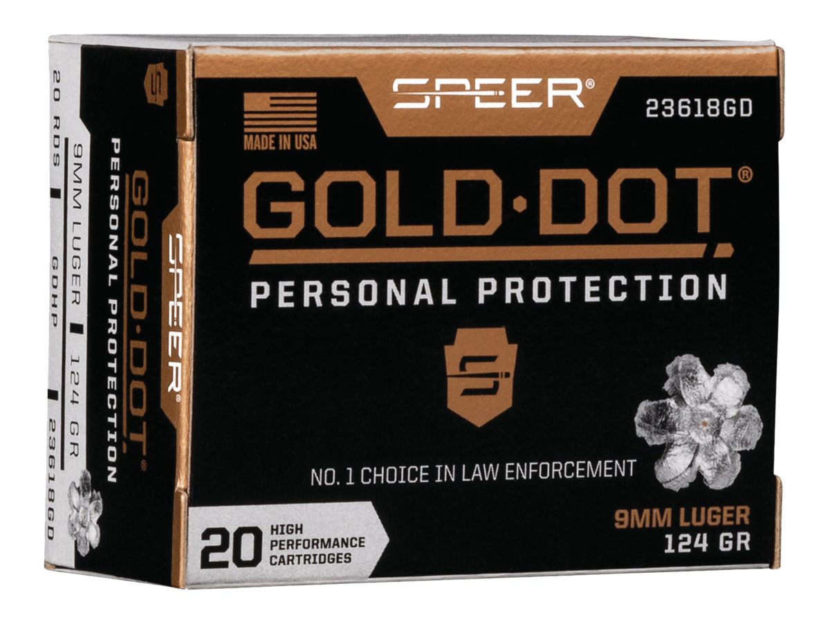 Speer Ammunition 23618GD Gold Dot Personal Protection 9mmLuger 124gr Hollow