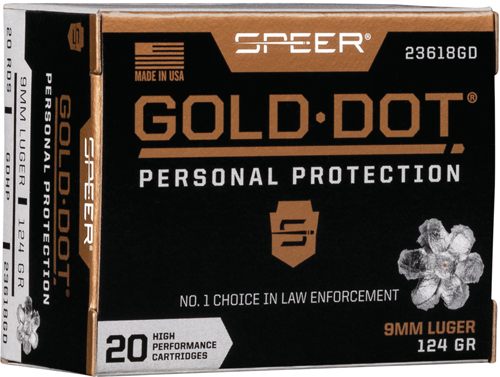 Speer Ammunition 23618GD Gold Dot Personal Protection 9mmLuger 124gr Hollow view 2