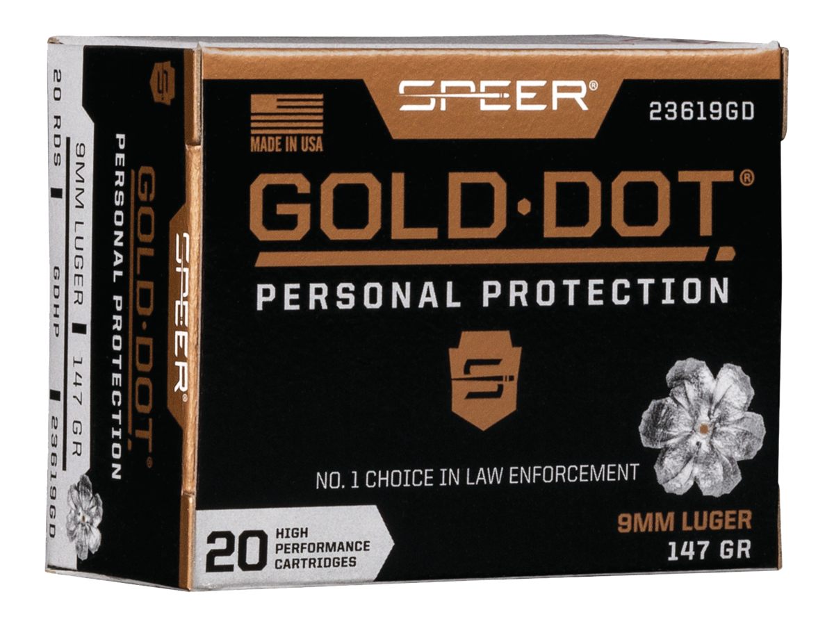 Speer Ammunition 23619GD Gold Dot Personal Protection 9mmLuger 147gr Hollow