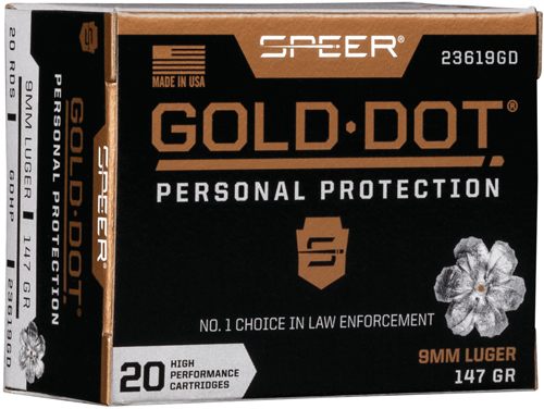 Speer Ammunition 23619GD Gold Dot Personal Protection 9mmLuger 147gr Hollow view 2