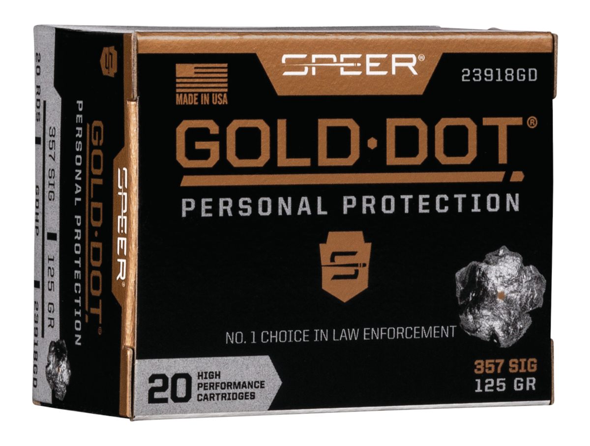Speer 23918GD Gold Dot Personal Protection 357 Sig 125gr Hollow Point 20 Bo