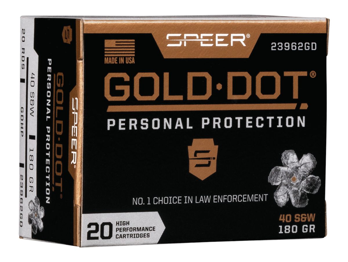 Speer 23962GD Gold Dot Personal Protection 40S W 180gr Hollow Point 20 Box/