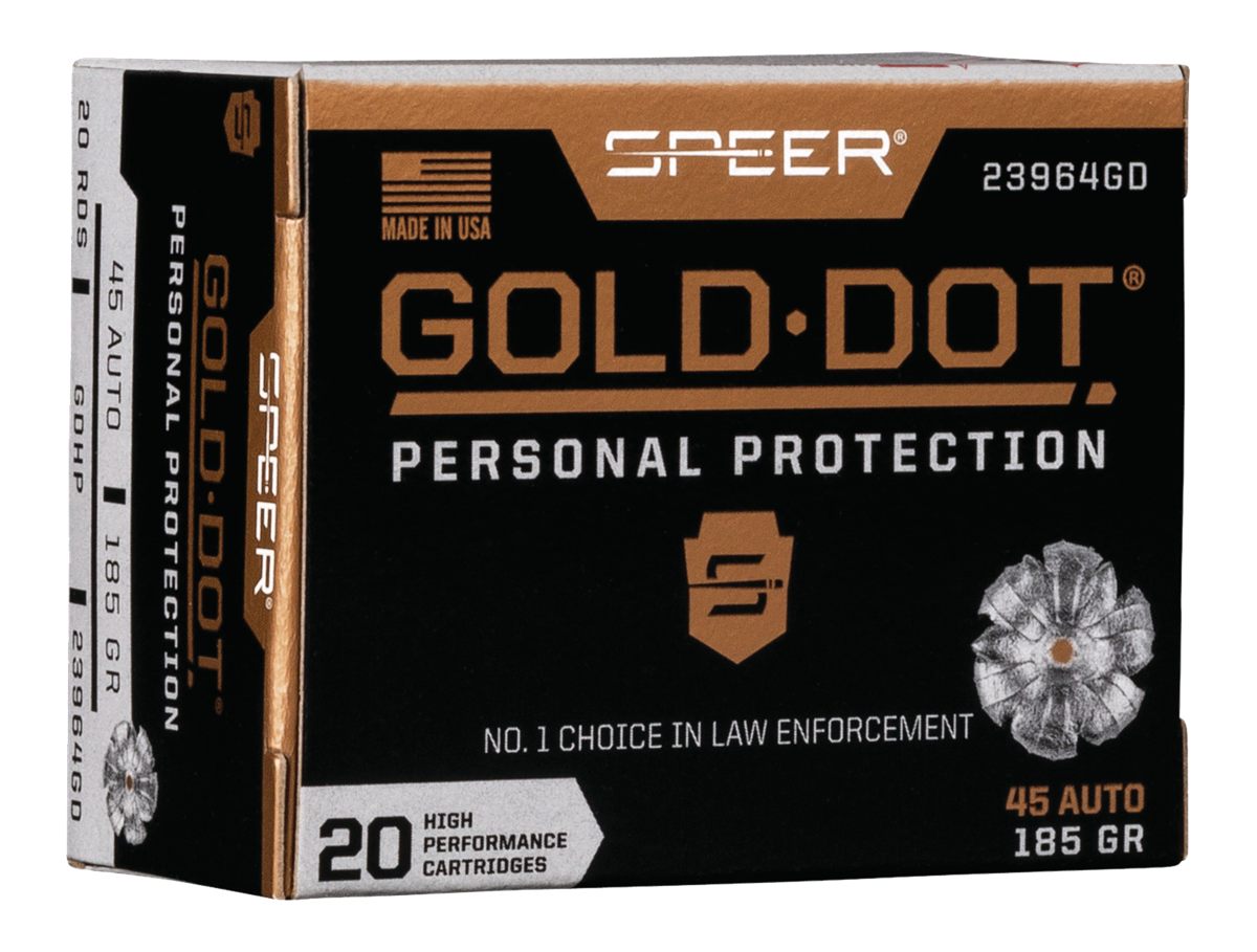 Speer 23964GD Gold Dot Personal Protection 45ACP 185gr Hollow Point 20 Box/