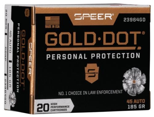 Speer 23964GD Gold Dot Personal Protection 45ACP 185gr Hollow Point 20 Box/ view 2