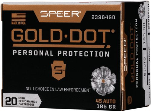 Speer 23964GD Gold Dot Personal Protection 45ACP 185gr Hollow Point 20 Box/ view 3