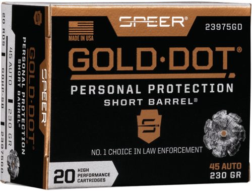 Speer 23975GD Gold Dot Personal Protection Short Barrel 45ACP 230gr Hollow view 2