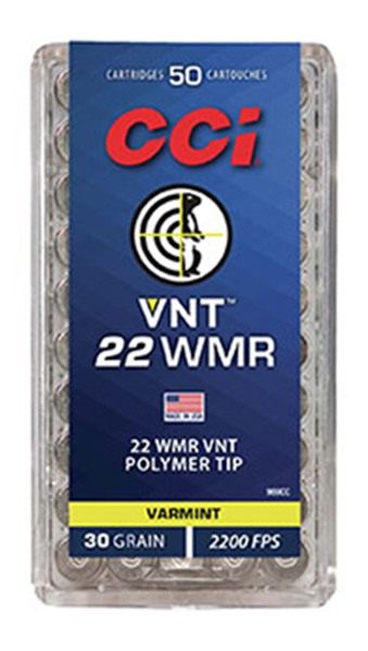 CCI 969CC VNT Rimfire 22WMR 30gr Varmint Tipped 50 Per Box/40 Case view 2