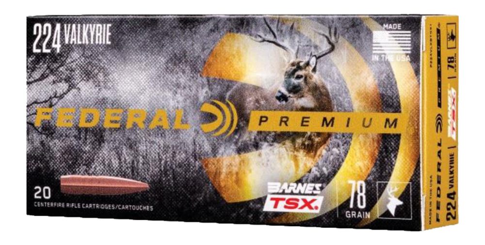 Federal P224VLKBTSX1 Premium 224 Valkyrie 78gr Barnes TSX 20 Per Box/10 Cas