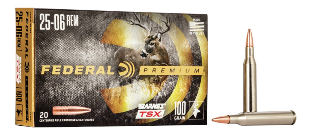 Federal Barnes TSX Rifle Ammunition 25-06 Rem 100gr HP 3210 fps 20/ct