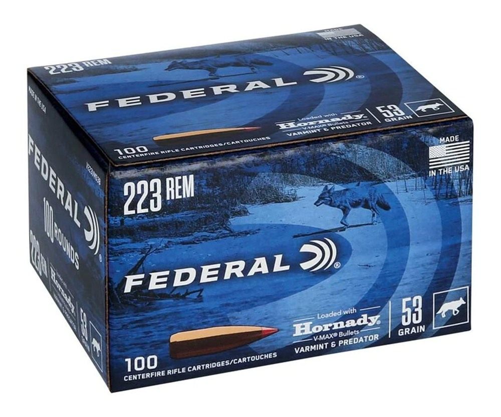 Federal V223VM53 Varmint Predator 223 Rem 53gr Hornady V-Max 20 Per Box/10