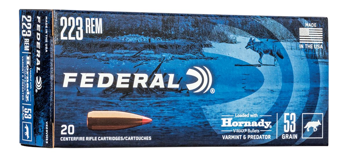 Federal V223VM53 Varmint Predator 223 Rem 53gr Hornady V-Max 20 Per Box/10 view 2