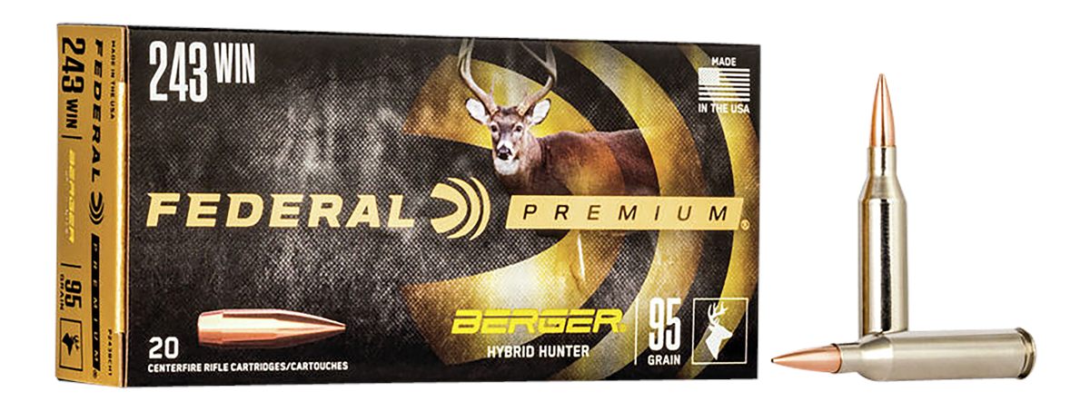 Federal Classic Hunter Berger Hybrid Rifle Ammunition .243 Win 95 gr BTHP 3