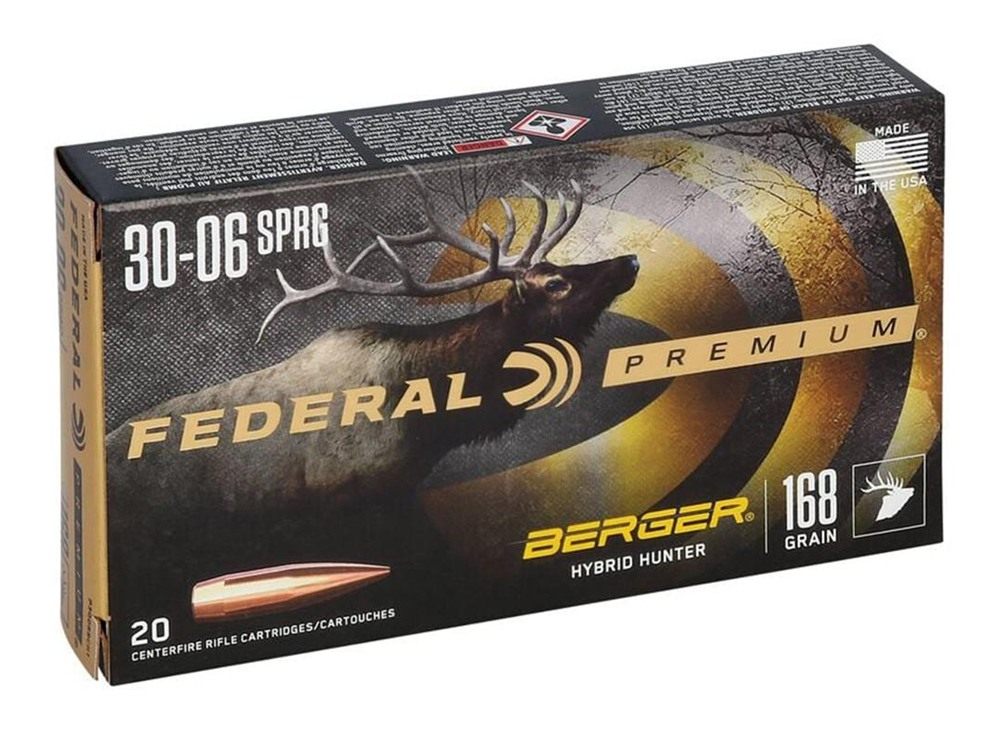Federal Classic Hunter Berger Hybrid Rifle Ammunition .30-06 Sprg 168 gr BT