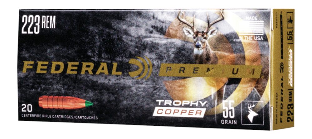 Federal Premium Vital-Shok Trophy Copper Rifle Ammunition .223 Rem 55 gr Po