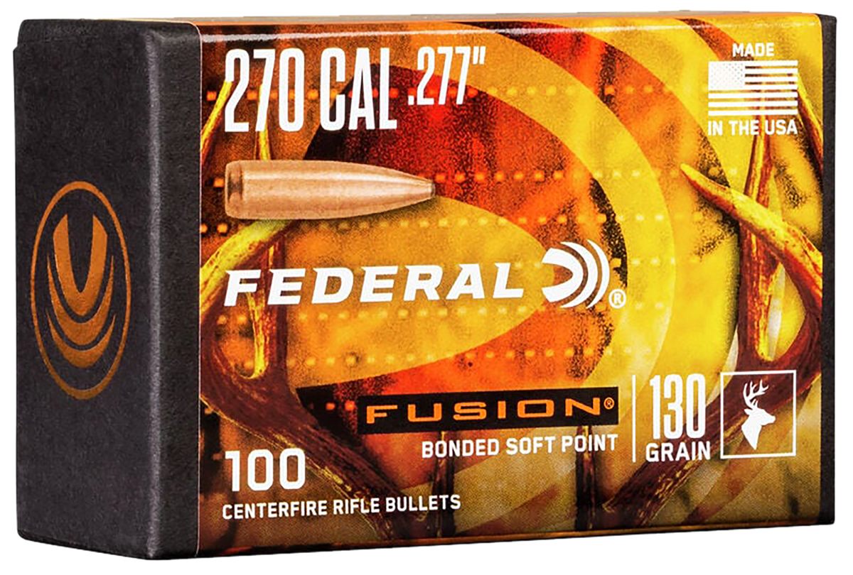 Federal FB277F2 Fusion Component 270 Win .277 130 gr Soft Point 100 Per Box
