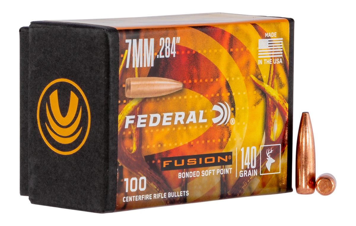 Federal FB284F1 Fusion Component 7mm .284 140 gr Soft Point 100 Per Box/ 4