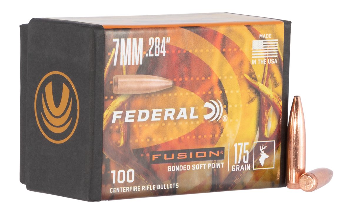Federal FB284F4 Fusion Component 7mm .284 175 gr Soft Point 100 Per Box/ 4