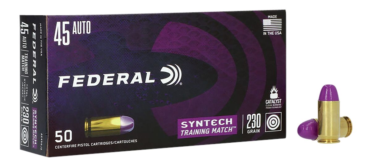Federal Cartridge AE45SJ2 Syntech Training Match 45ACP 230gr Total Jacket F