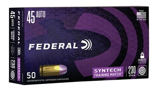 Federal Cartridge AE45SJ2 Syntech Training Match 45ACP 230gr Total Jacket F view 2