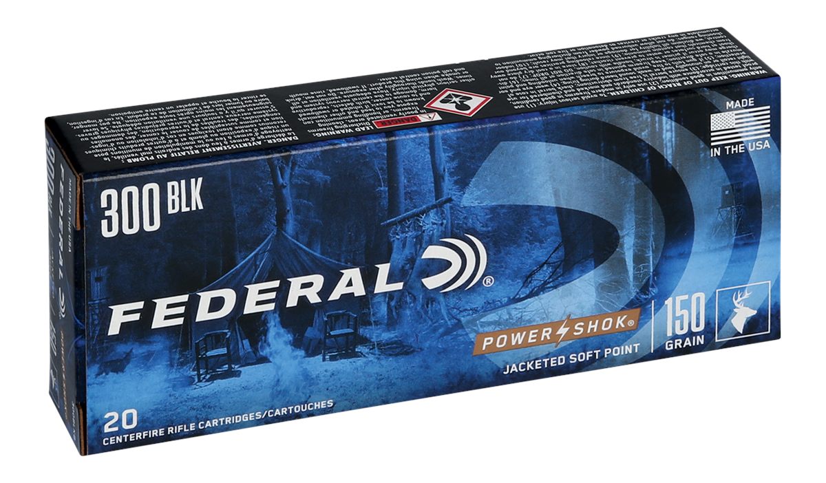 Federal 300BLKB Power-Shok 300 Blackout 150gr Jacketed Soft Point 20 Per Bo