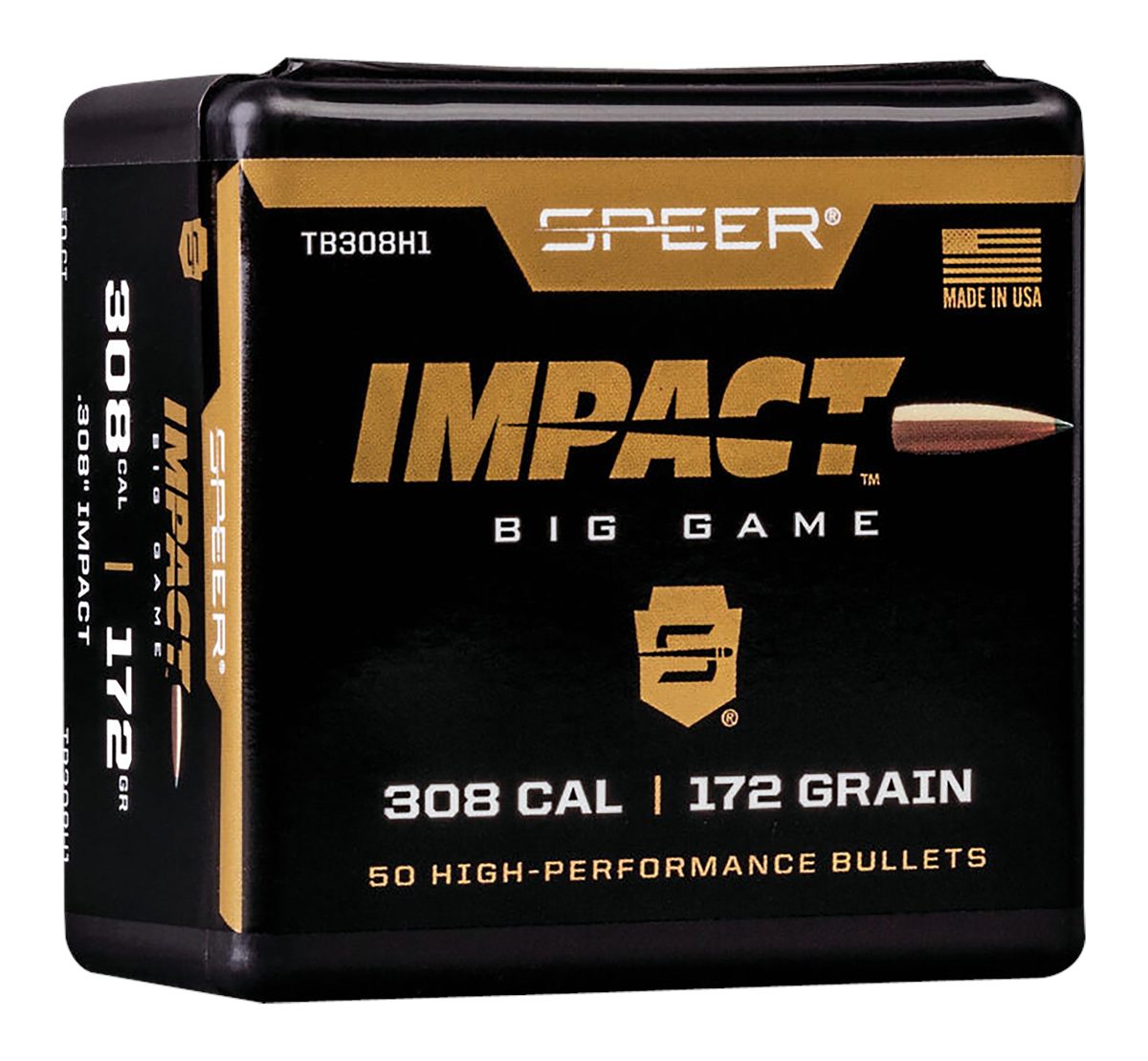 Speer Impact Big Game Rifle Bullets .308 Win 172gr TIPPED PLATED CB 50/ct