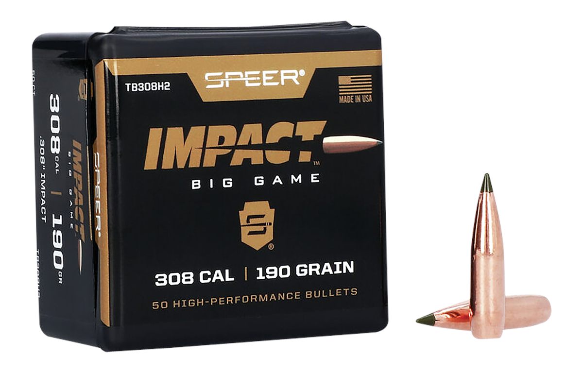 Speer Impact Big Game Bullets .308 Win 190gr TIPPED PLATED CB 50/ct