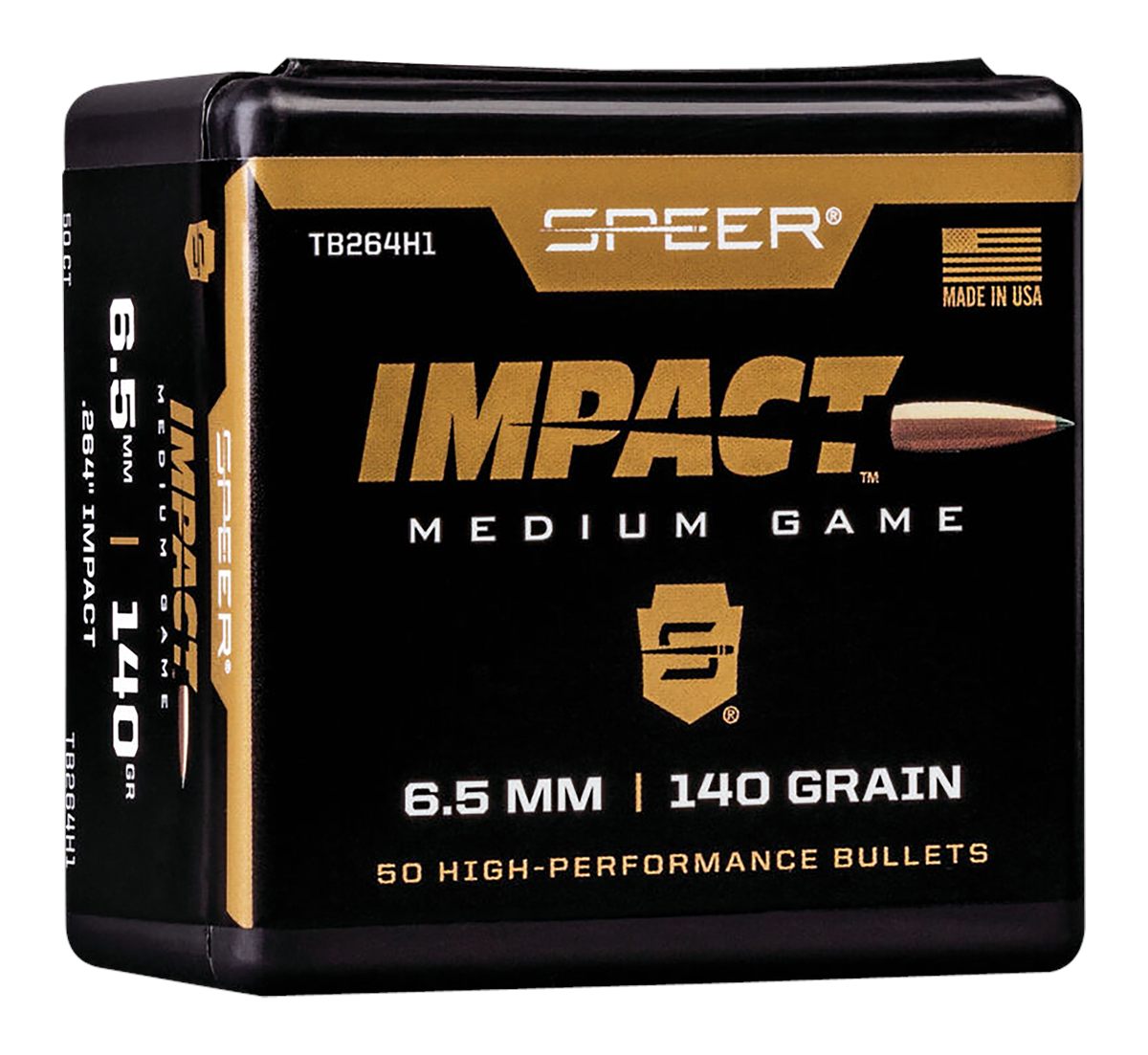 Speer Impact Medium Game Rifle Bullets 6.5mm 140gr TIPPED PLATED CB 50/rd