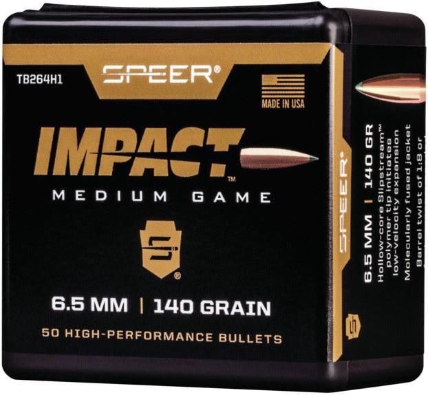 Speer Impact Medium Game Rifle Bullets 6.5mm 140gr TIPPED PLATED CB 50/rd view 2