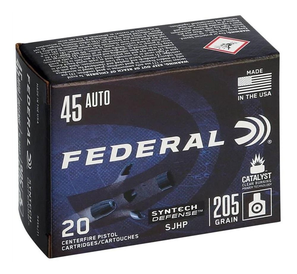 Federal S45SJT1 Syntech Defense 45ACP 205gr Segmented Jacketed Hollow Point view 2