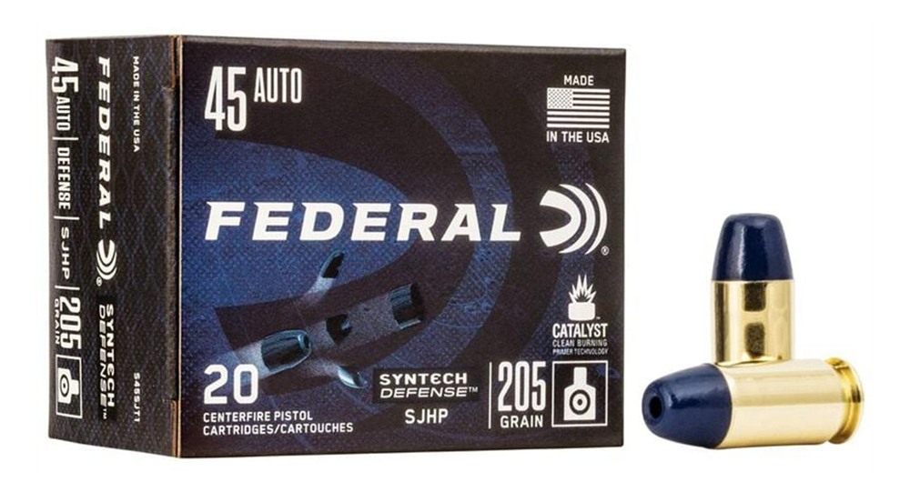 Federal S45SJT1 Syntech Defense 45ACP 205gr Segmented Jacketed Hollow Point view 4