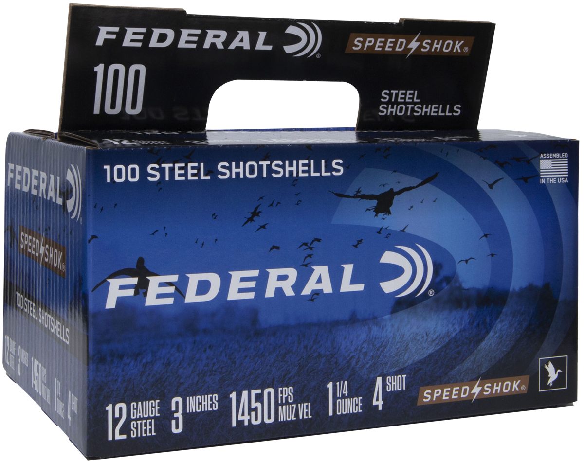 Federal WF1421004 Speed-Shok 12 Gauge 3in 1 1/4oz 4 Shot 100 Per Box/2 Case