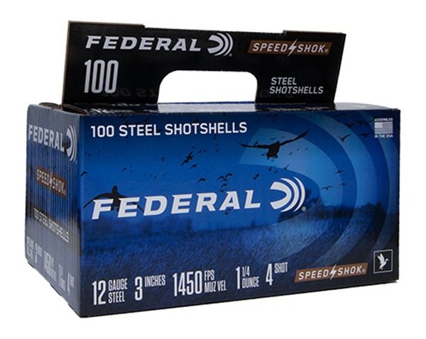 Federal WF1421004 Speed-Shok 12 Gauge 3in 1 1/4oz 4 Shot 100 Per Box/2 Case view 2