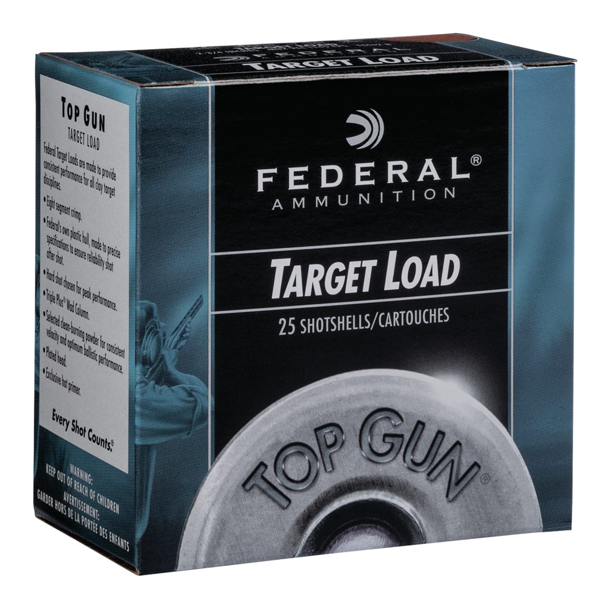 Federal Top Gun Sporting Shotshells 12 ga 2-3/4in 1oz 1300 fps 8 25/ct