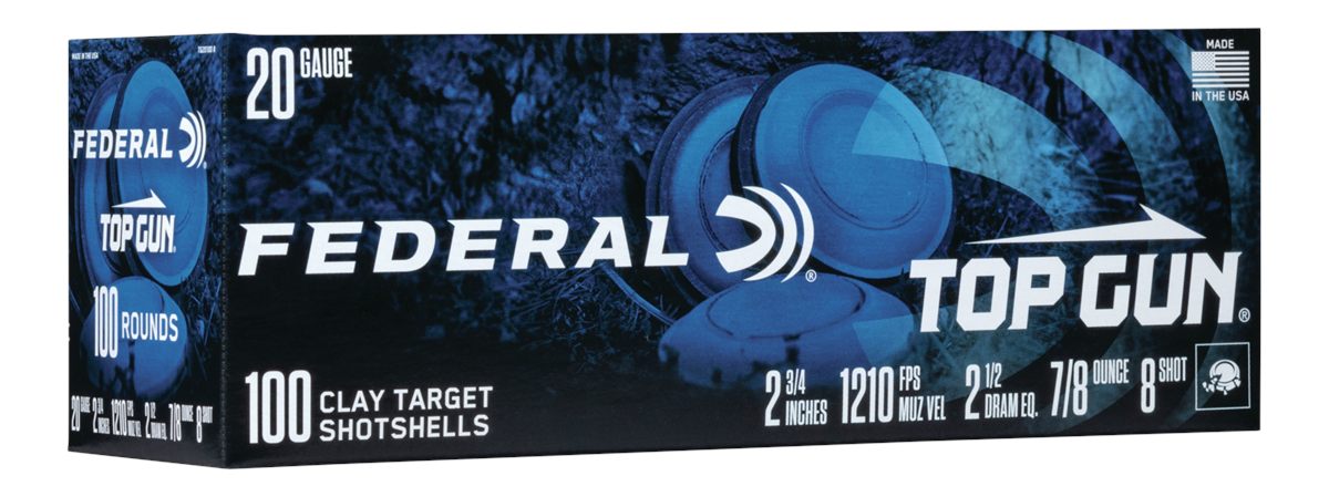 Federal TG201008 Top Gun 20 Gauge 2.75in 7/8oz 8 Shot 100 Per Box/2 Case