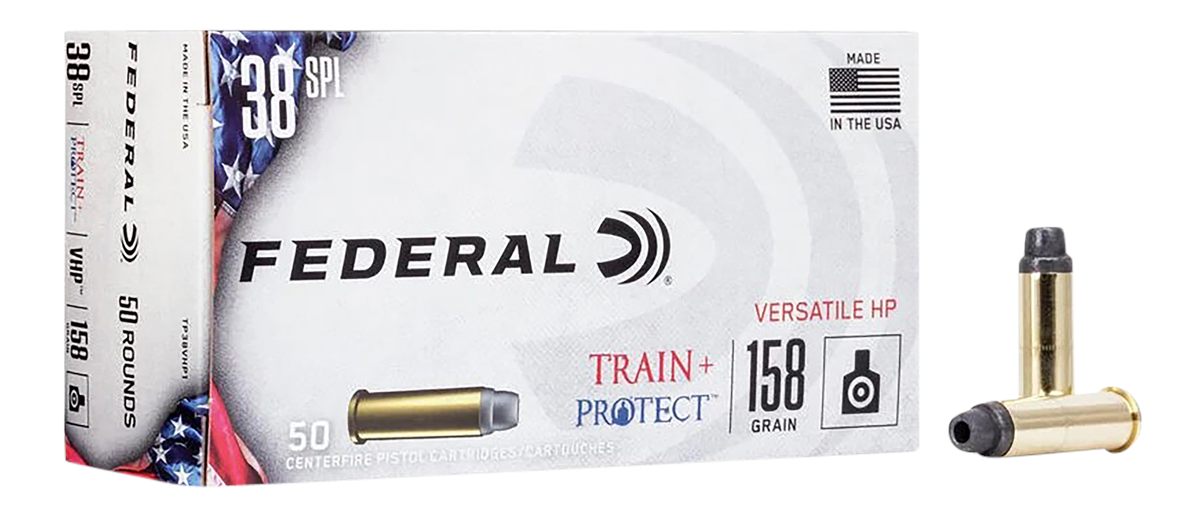 Federal TP38VHP1 Train + Protect 38 Special 158gr Versatile Hollow Point 50