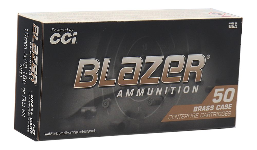 Blazer Ammunition CCI 5221 Brass Handgun 10mmAuto 180gr Full Metal Jacket 5