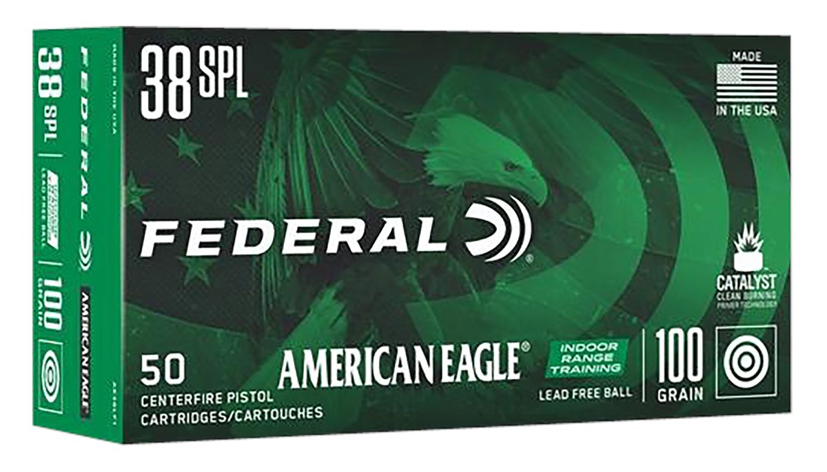 Federal American Eagle IRT Lead Free Handgun Ammunition .38 Spl 100gr FMJ 9