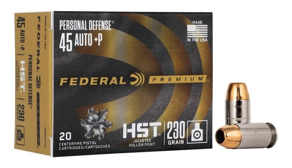 Federal Cartridge P45HST1S Premium Personal Defense 45ACP+P 230gr HST Jacke view 3