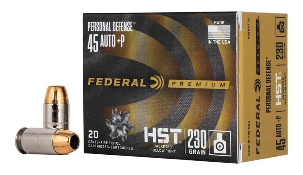 Federal Cartridge P45HST1S Premium Personal Defense 45ACP+P 230gr HST Jacke view 4