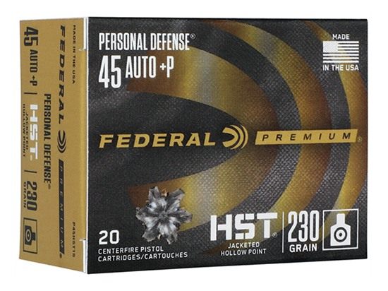 Federal Cartridge P45HST1S Premium Personal Defense 45ACP+P 230gr HST Jacke view 5