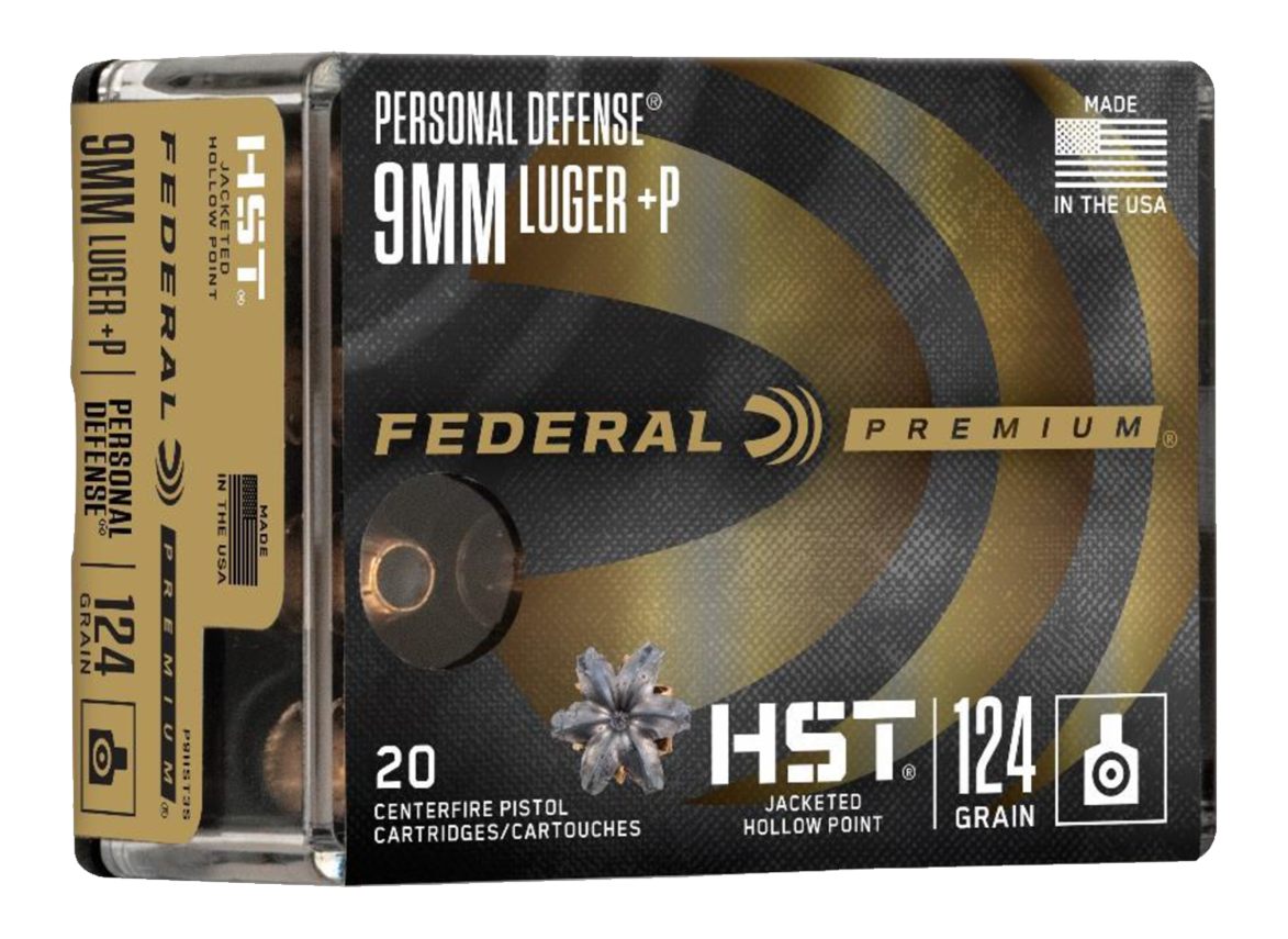 Federal P9HST3S Premium Personal Defense 9mmLuger+P 124gr HST Jacketed Holl