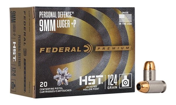 Federal P9HST3S Premium Personal Defense 9mmLuger+P 124gr HST Jacketed Holl view 3