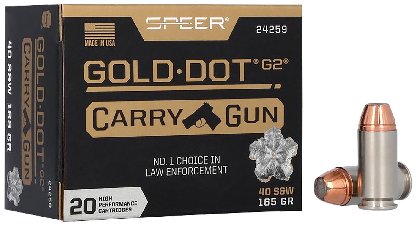 Speer Ammunition 24259 Gold Dot Carry Gun 40S W 165gr Hollow Point 20 Per B