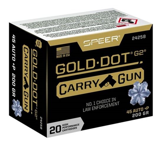Speer 24258 Gold Dot Carry Gun 45ACP+P 200gr Hollow Point 20 Per Box/10 Cas view 2